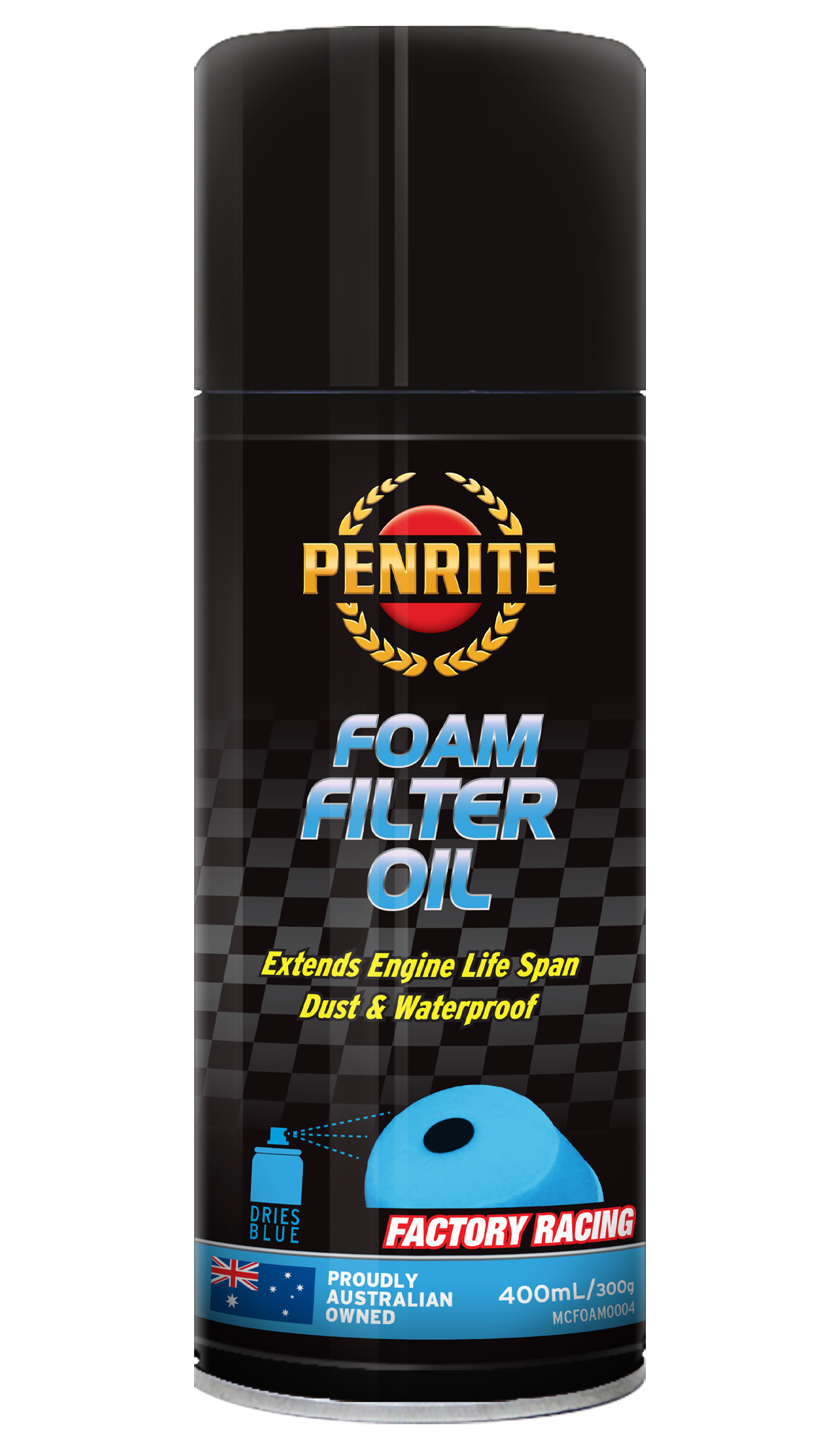 Penrite Foam Filter Oil Aerosol Spray Dust & Water Proof 400ml - MCFOAM0004