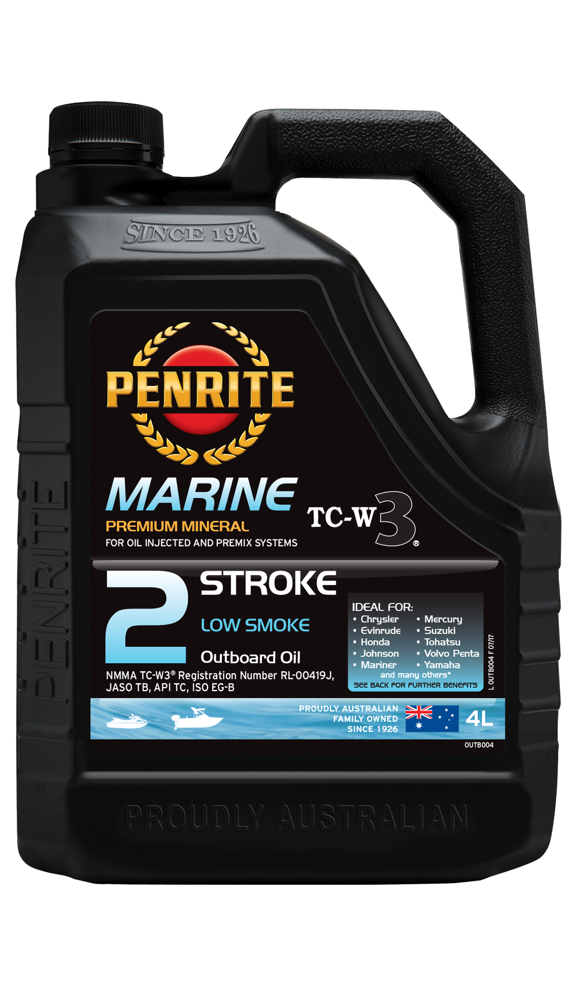 Penrite Marine Outboard Two Stroke Oil 4L - OUTB004