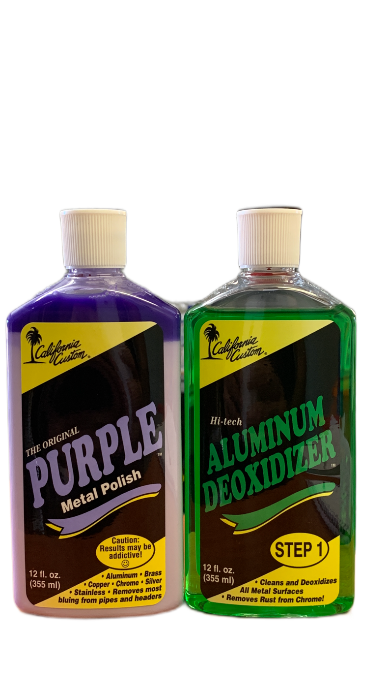 California Custom Purple Metal Polish 355ml & Aluminum Deoxidizer 355ml Combo