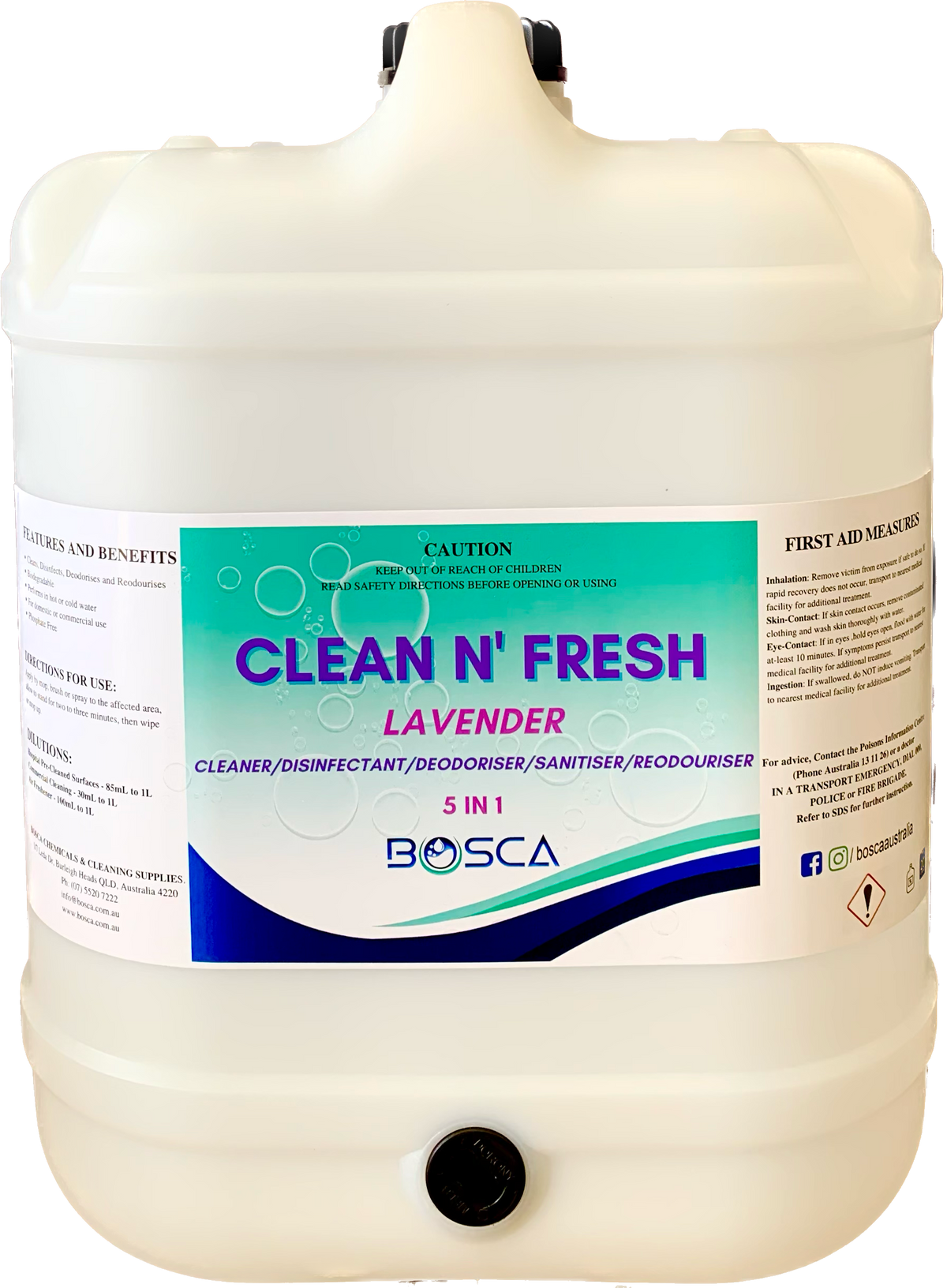 Clean N' Fresh 5IN1 Disinfectant And Cleaner 20L - Lavender