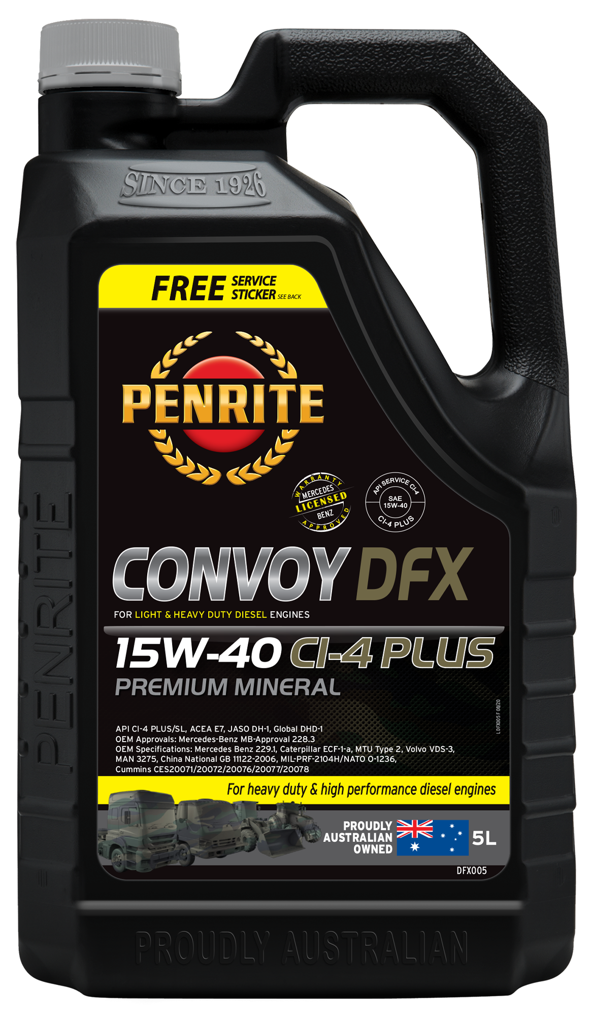 Penrite Diesel Fx Diesel 15W-40 Ci-4 Plus-Sl Engine Oil 5L - DFX005