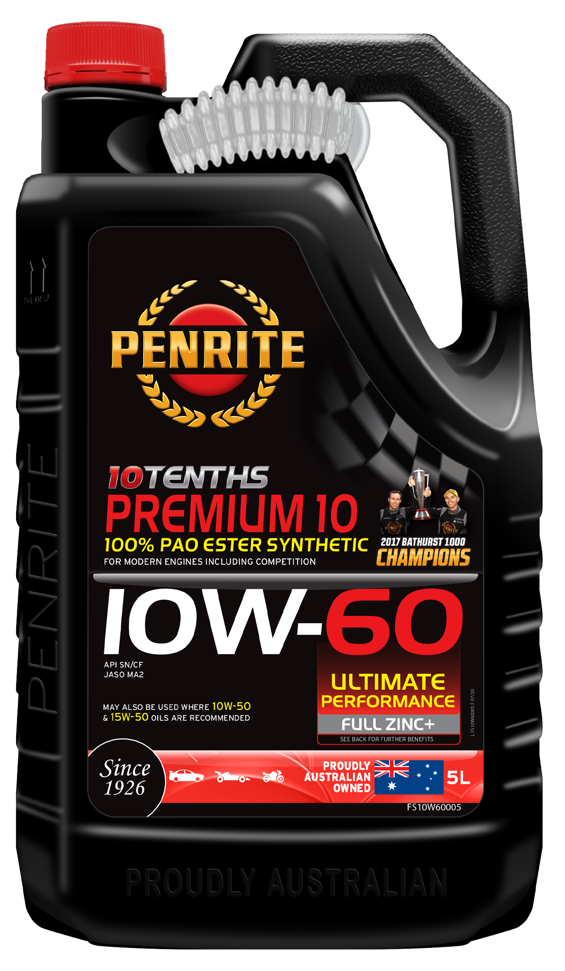 Penrite 10 Tenths Premium 10W-60 Engine Oil 5L - FS10W60005