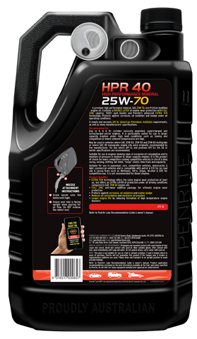 Penrite HPR 40 25W-70 Sl Engine Oil 5L - HPR40005