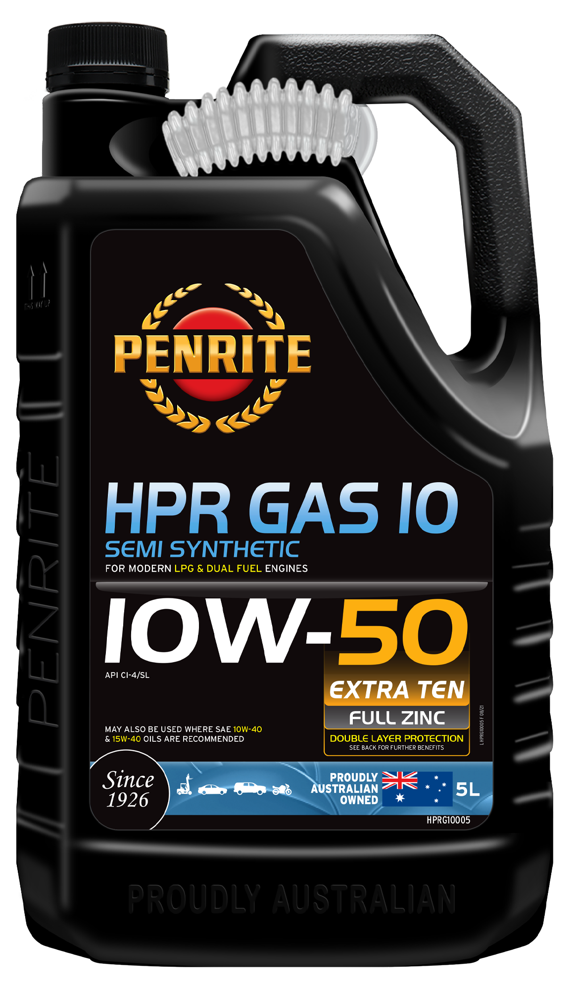 Penrite Gas 10 10W-50 Engine Oil 5L - HPRG10005