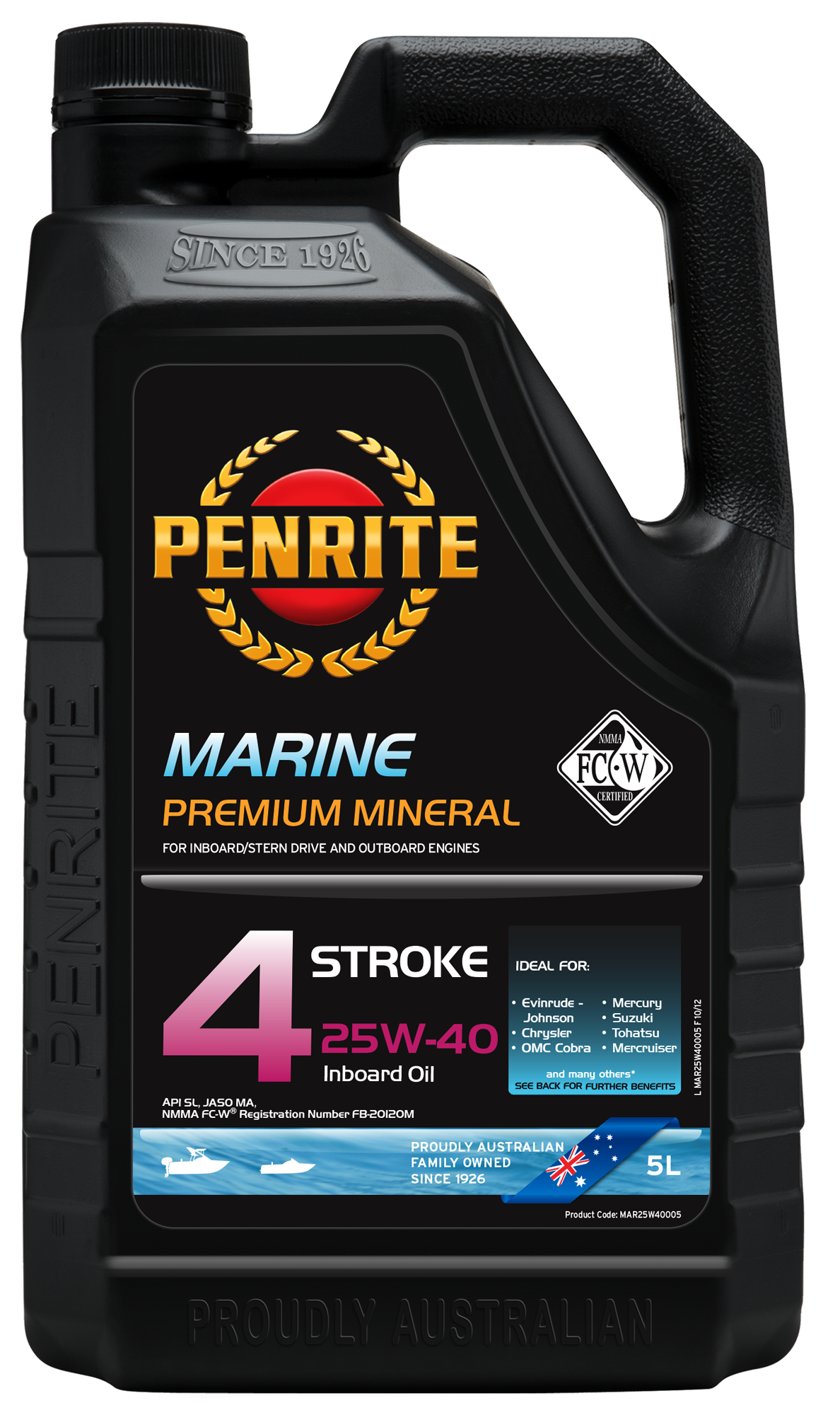 Penrite Marine Inboard 4 Stroke Oil 25W-40 5L - MAR25W40005