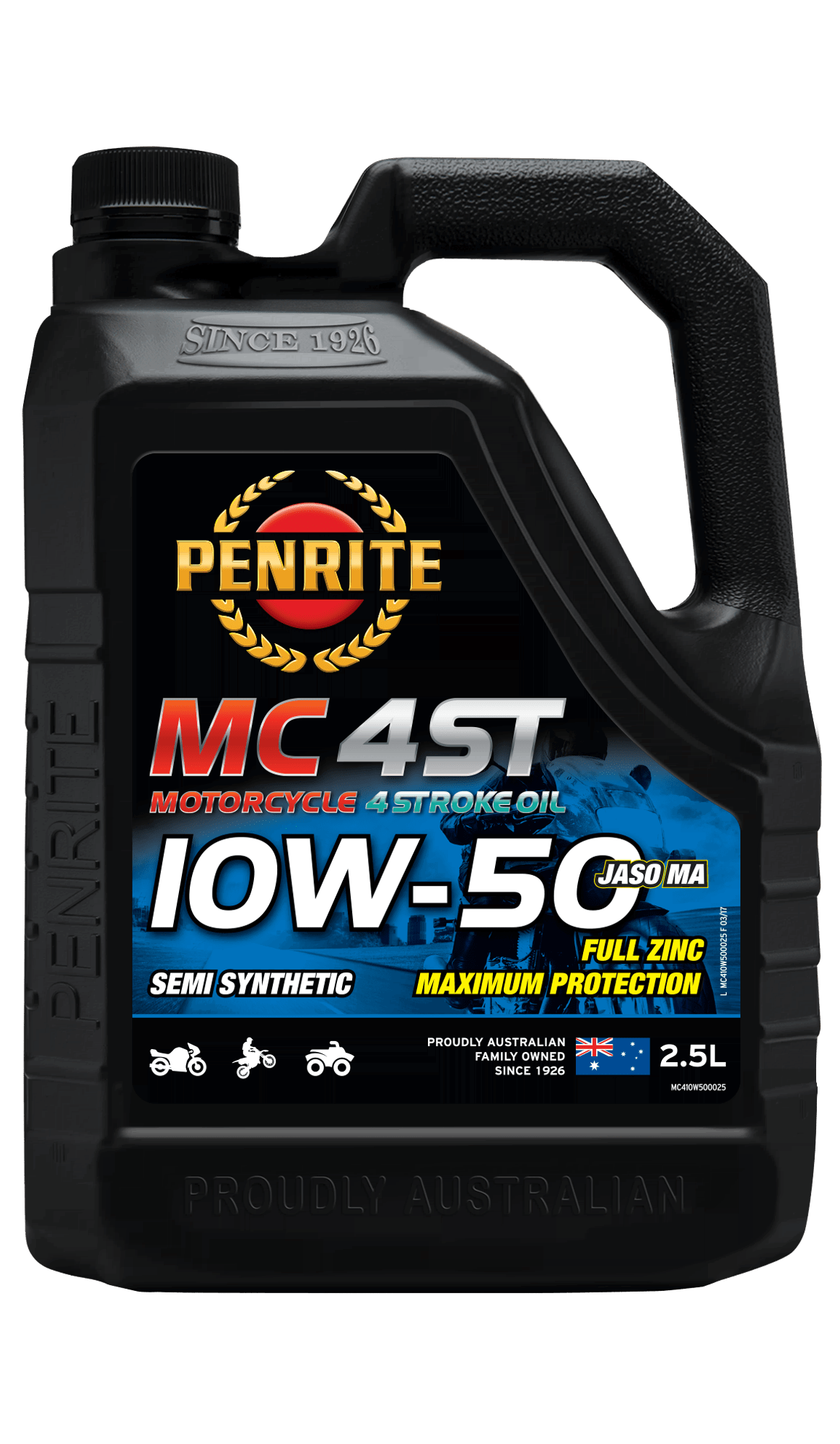 Penrite MC-4ST 4 Stroke Oil Semi Synthetic 10W-50 2.5L - MC410W500025