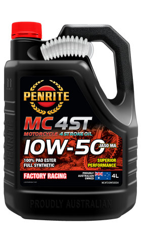 Penrite 4 Stroke Motorcycle Oil Full Synthetic PAO & Ester 10W-50 4L -MC4FS10W50004