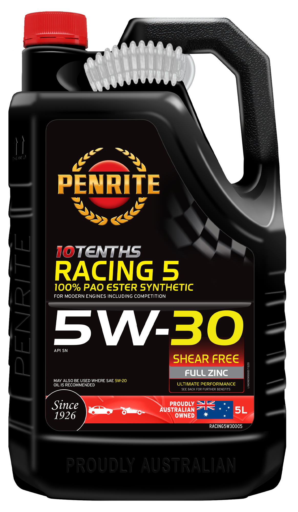 Penrite 10 Tenths Racing 5W-30 Engine Oil 5L - RACING5W30005