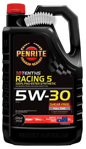 Penrite 10 Tenths Racing 5W-30 Engine Oil 5L - RACING5W30005