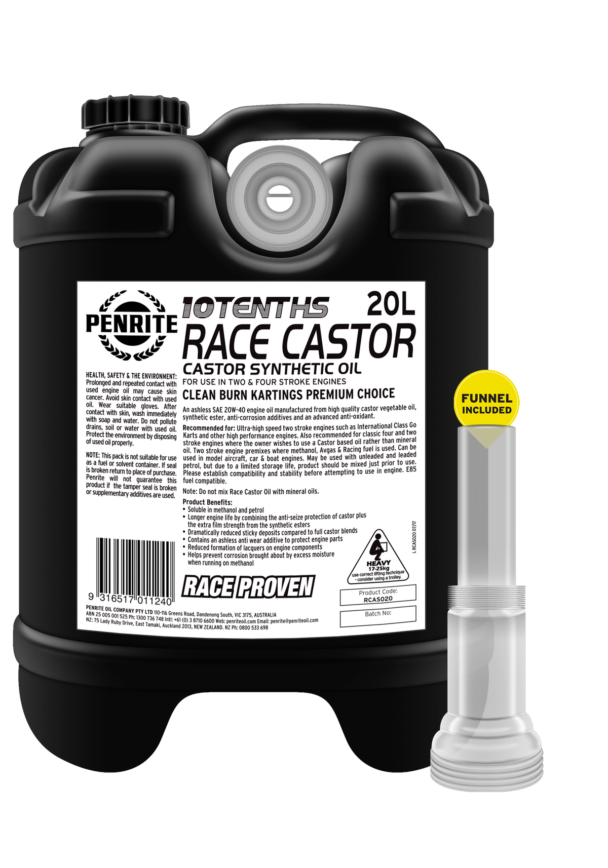 Penrite Race Castor Oil 20W-40 20L - RCAS020