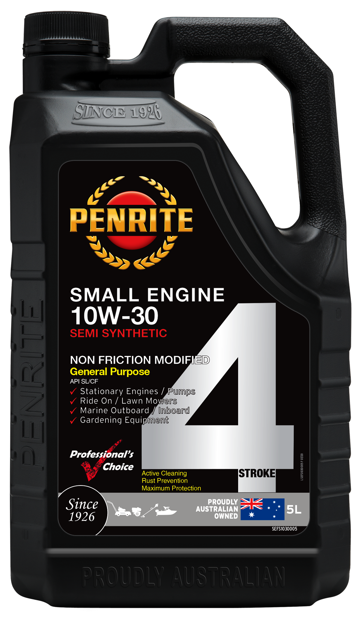 Penrite Small Engine 10W-30 4 Stroke Semi-Synthetic Engine Oil 5L - SEFS1030005